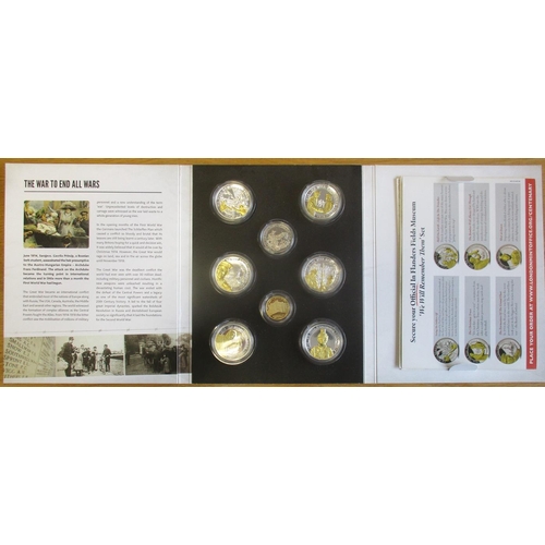 716 - Pair of collectable proof sets FDC, with Alderney 2020 Words That Won the War set of 7 (9ct gold £1 ... 