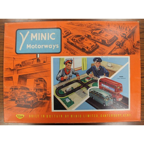 168 - Minic Motorways. Boxed sets collection including Holiday Highway No M1518, Public Transport No M/151... 