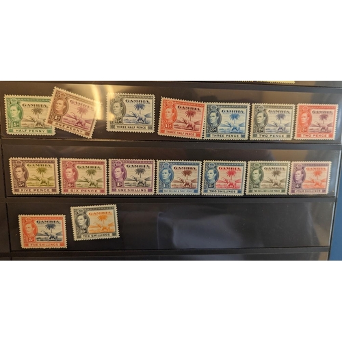 132 - Gambia. Early to Mid coln in s/pages incl 1922 set of 19 M, 1938 set of 16 UM, 1963 set of 13 UM. To... 