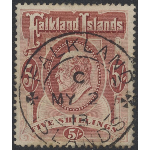 128 - Falkland Islands. 1904-12 set FU. (SG 43-50) Cat £350 (See photos) (S)