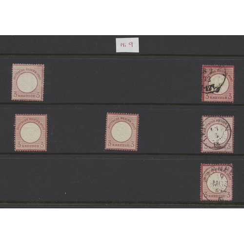 178 - Germany. A very good unused and used coln of small shields on pages incl 1872 (1 Jan – Apr) ¼g fine ... 