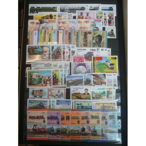 99 - Railways. Coln modern mint sets in well-filled stockbook, and further stockbook with approx 70 Railw... 