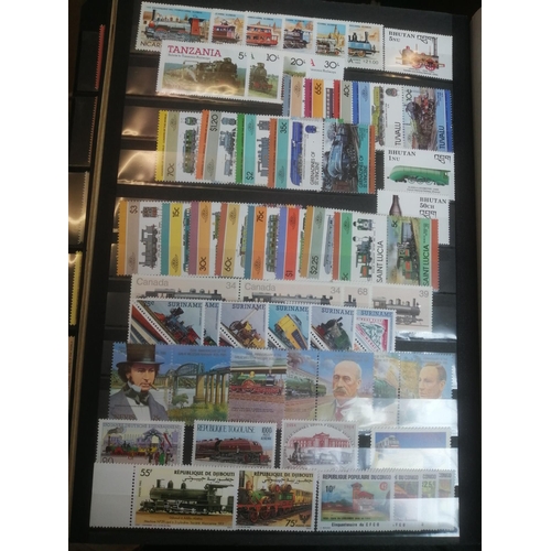 99 - Railways. Coln modern mint sets in well-filled stockbook, and further stockbook with approx 70 Railw... 