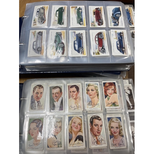 10 - Collection in 4 albums including complete sets with Players Film Stars, Motor Cars, RAF Badges (with... 