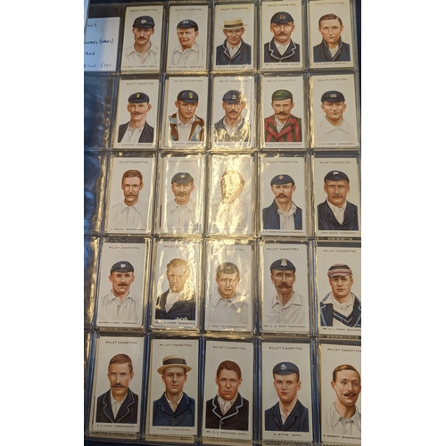 13 - Collection of complete sets in 8 albums, generally very good condition, with Wills 1908 Cricketers, ... 