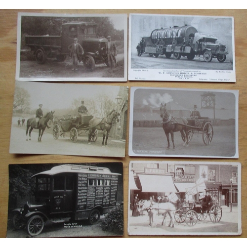 157 - Transport. Horse drawn incl. carts and carriages, mostly unident. Leigh James (see photo, Cheltenham... 