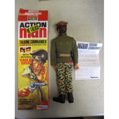 185 - Palitoy. Action Man boxed figures with 2008 SAS Key Figure with flock hair, black jump suit and flak... 