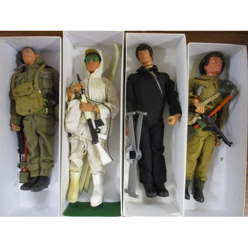 186 - Palitoy. Action Man range with boxed Pursuit Craft No 34738, unboxed 4 figures dressed as British In... 