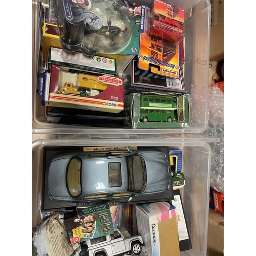 236 - 1980-2000s collection of cars, lorries, buses, etc, various Batman and James Bond items, generally g... 