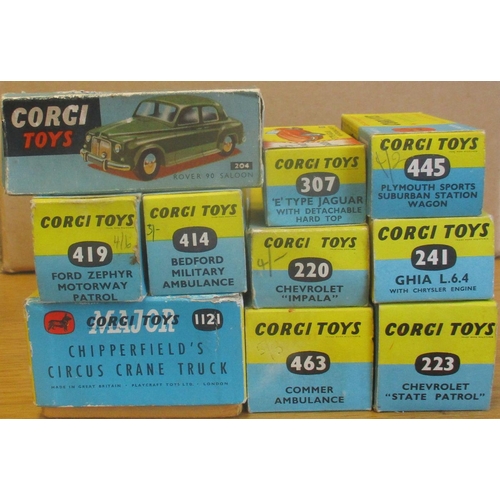 301 - Corgi. Range of vehicles, generally excellent in very good to excellent boxes, with 204, 220, 223, 2... 