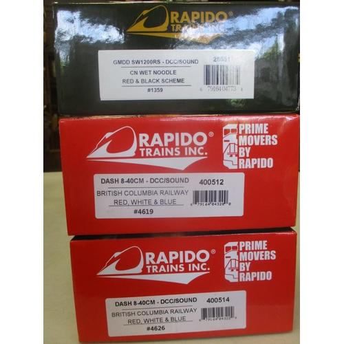 454 - Rapido Trains Inc. Range of OO gauge DCC/Sound locomotives, generally mint in near mint boxes, with ... 