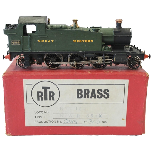 459 - RTR. 102 OO gauge 2-6-2 GWR green No.4588 brass locomotive, near excellent in very good box, product... 