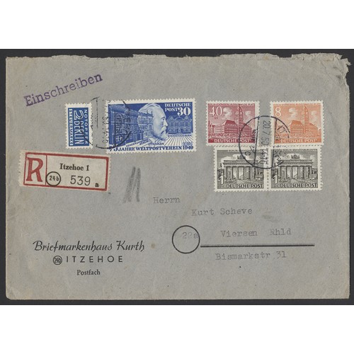 4 - Misc range of covers etc, in 3 albums, incl Germany 1949 UPU on cover and piece, 1950 cover brg Reli... 