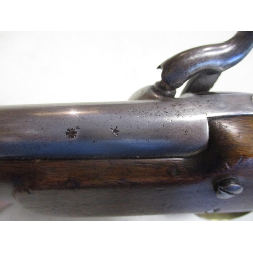 101 - 1839 pattern Customs & Coast Guard percussion cap pistol converted from flintlock, lockplate marked ... 