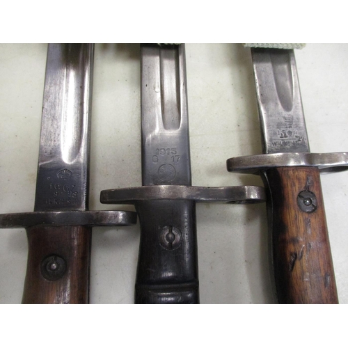 113 - Bayonet and knife collection including 1903 Lee Metford bayonet by Enfield, pommel marked 42 R.E.,  ... 