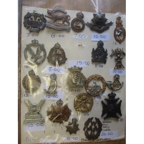 135 - Collection of metal mainly cap badges, QV onwards mounted on cards, wide range of regiments includin... 