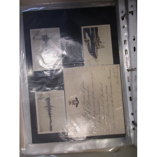 144 - Naval ephemera collection in 2 binders, 2 folders and 2 books with wide range of officers letters, i... 