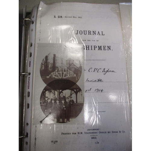 149 - Naval ephemera collection from Victorian times onwards in 4 binders with wide range of officers lett... 