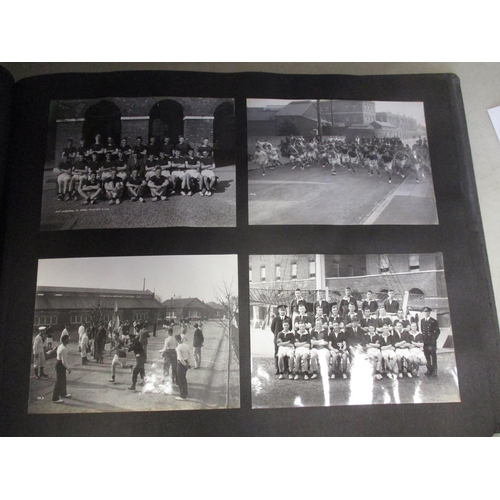 153 - Large album of naval photographs of shore establishments and personnel including officers, inspectio... 