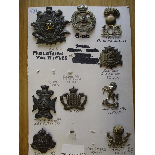 154 - Mixed collection on card and loose including Home Guard plastic war economy HG cap badge by Stanley,... 