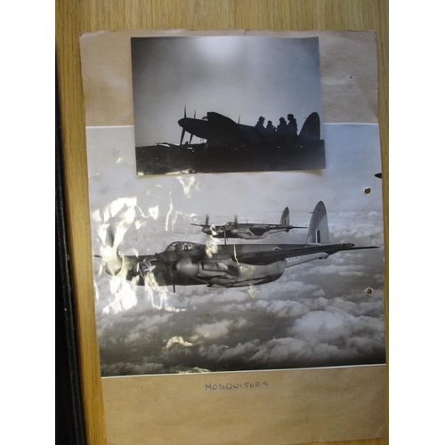 156A - No 605 Sqn RAF Collection. Framed range with:
1. Large charcoal drawing of Flying Officer Kenneth Da... 