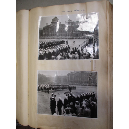 157A - Large scrap book (45cm x 28cm) relating to HMS Wessex & Solent Division RNVR 1945-68, with typed let... 