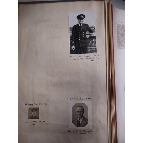 157A - Large scrap book (45cm x 28cm) relating to HMS Wessex & Solent Division RNVR 1945-68, with typed let... 