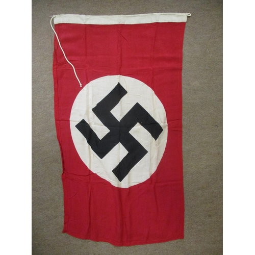 168 - Third Reich N.S.D.A.P. flag, 55cm x 100cm, heading stamped IN BLACK with eagle & swastika 55x100 194... 