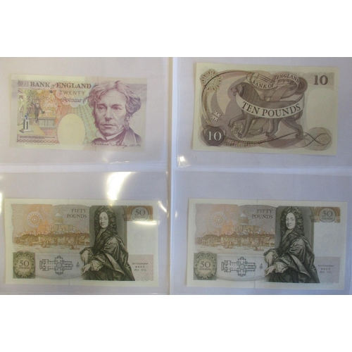 181 - Range of near uncirculated banknotes, with £50 1991 (25 Nov) E01 000420, E09 578663, £20 1991 (5 Jun... 