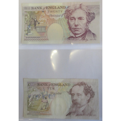 181 - Range of near uncirculated banknotes, with £50 1991 (25 Nov) E01 000420, E09 578663, £20 1991 (5 Jun... 