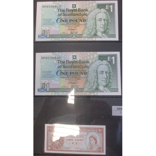 241 - Collection of world banknotes, generally extremely fine to near uncirculated, includes England, Jers... 