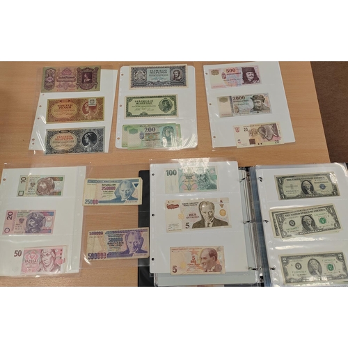 245 - Album of banknotes in mixed condition with range of GB and a range of countries including Italy, Bud... 