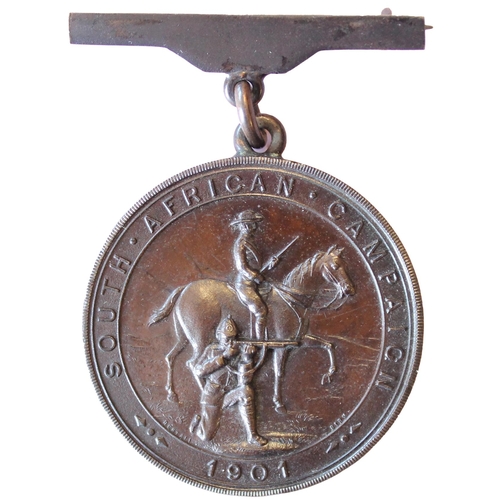 30 - Montgomeryshire Imperial Yeomanry Boer War Tribute Medal by Restall, Birmingham, bronze 38mm, un-nam... 