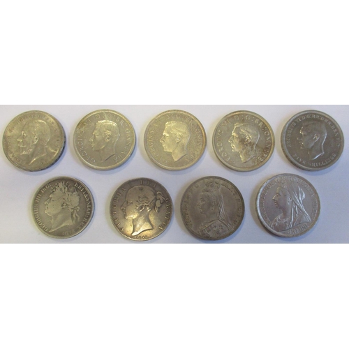 302 - Range of crowns, generally very fine to extremely fine, with 1821 secundo (2), 1845VIII, 1890, 1893L... 
