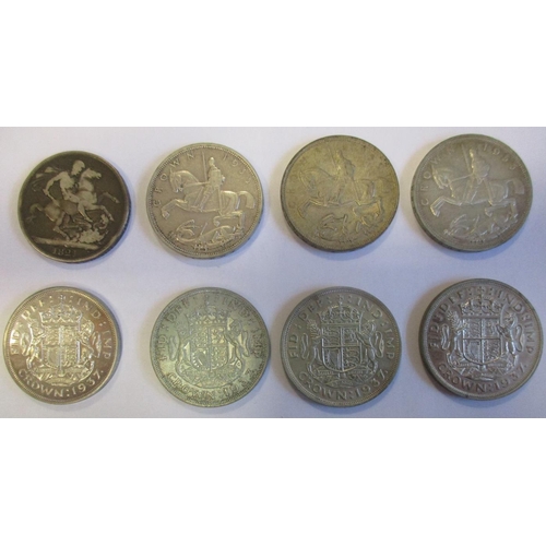302 - Range of crowns, generally very fine to extremely fine, with 1821 secundo (2), 1845VIII, 1890, 1893L... 