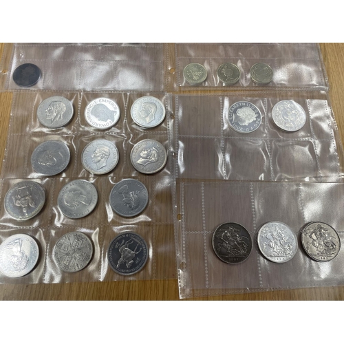 306 - Collection including crowns 1887, 1893 (2), double florin 1889 Arabic, plus £2, 50p's, modern crowns... 