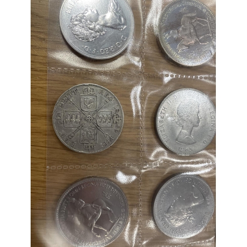 306 - Collection including crowns 1887, 1893 (2), double florin 1889 Arabic, plus £2, 50p's, modern crowns... 