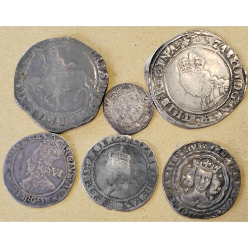 322 - Hammered range generally fair to fine with Charles I half crown S2771, Edward I penny, QEI second is... 