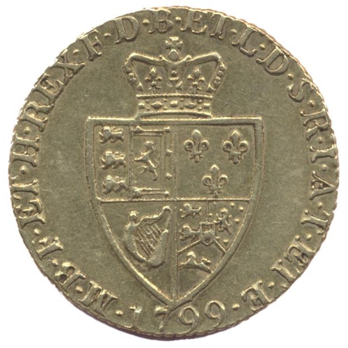 424 - 1799 'Spade' guinea fine. (See photo) (Y)
