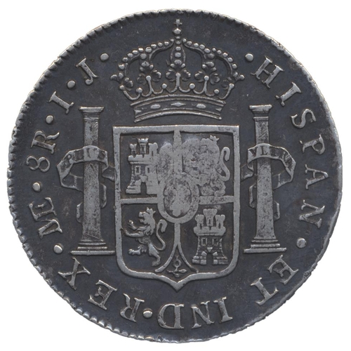 425 - George III. Emergency issue dollar with octagonal countermark on Peru 1794 8 reales (Lima Mint), cou... 