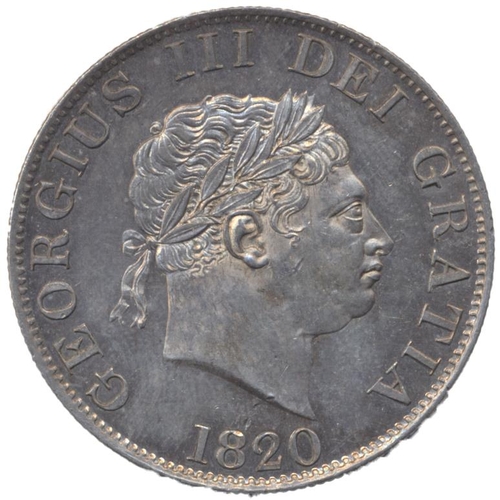 439 - KGIII. 1820 half crown good extremely fine, reflective fields. (See photo) (Y)