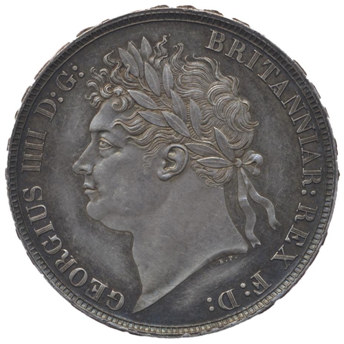 440 - 1821 crown, SECUNDO, about uncirculated, pleasantly toned, reflective fields. (See photo) (Y)