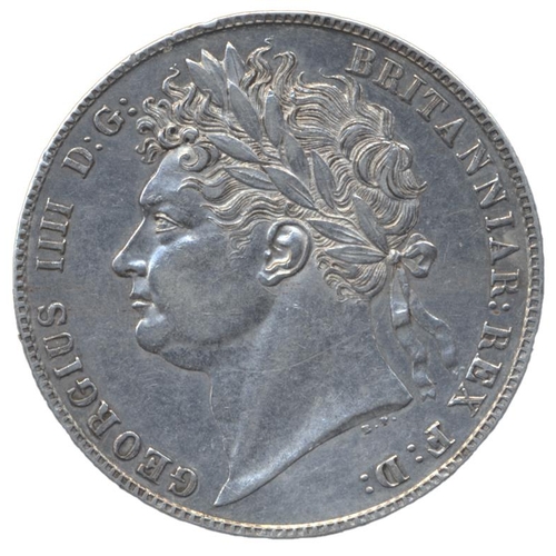 441 - 1821 half crown nearly extremely fine. (See photo) (Y)