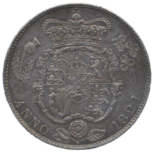 442 - 1821 half crown about extremely fine. (See photo) (Y)