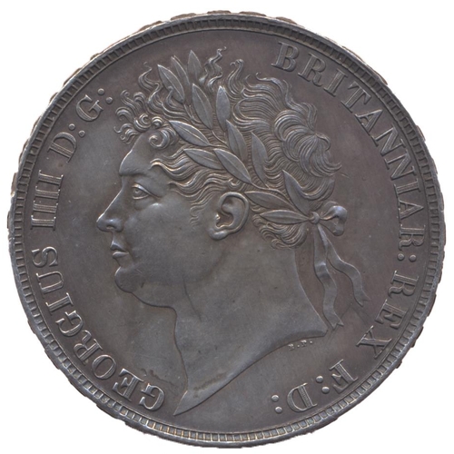 443 - 1822 crown, TERTIO, about uncirculated, pleasantly toned, reflective fields. (See photo) (Y)