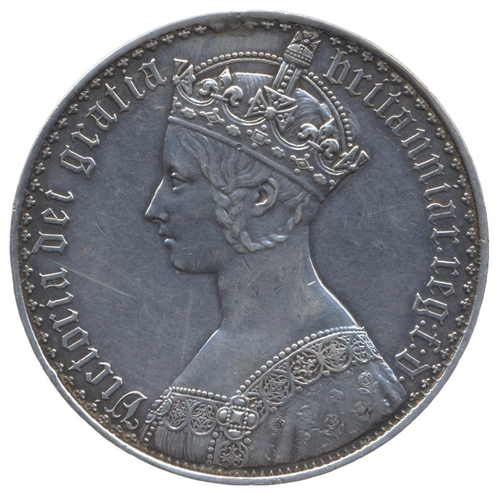 456 - 1847 Gothic crown very fine/extremely fine, from a mount. (See photo) (Y)