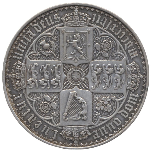 456 - 1847 Gothic crown very fine/extremely fine, from a mount. (See photo) (Y)