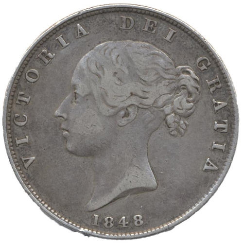 457 - 1848/6 half crown nearly fine (See photo). (Y)