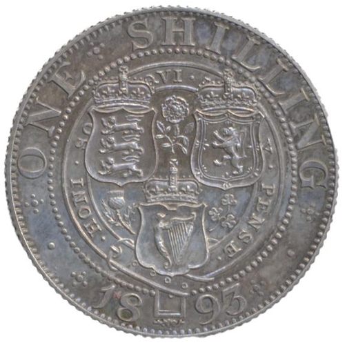 462 - 1893 old head shilling proof FDC, slightly toned. (See photo) (Y)