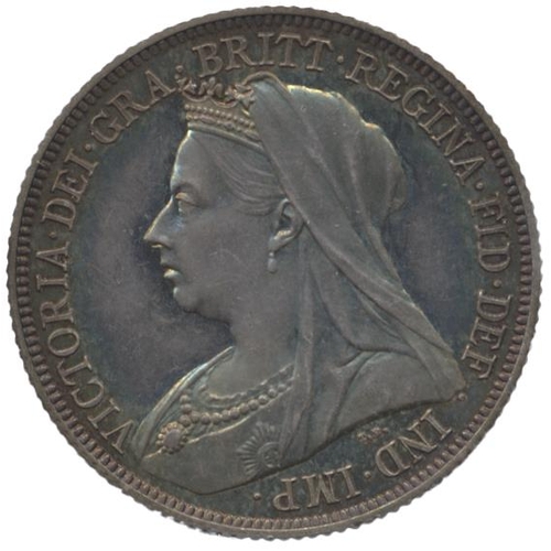 463 - 1893 old head shilling proof FDC, slightly toned. (See photo) (Y)